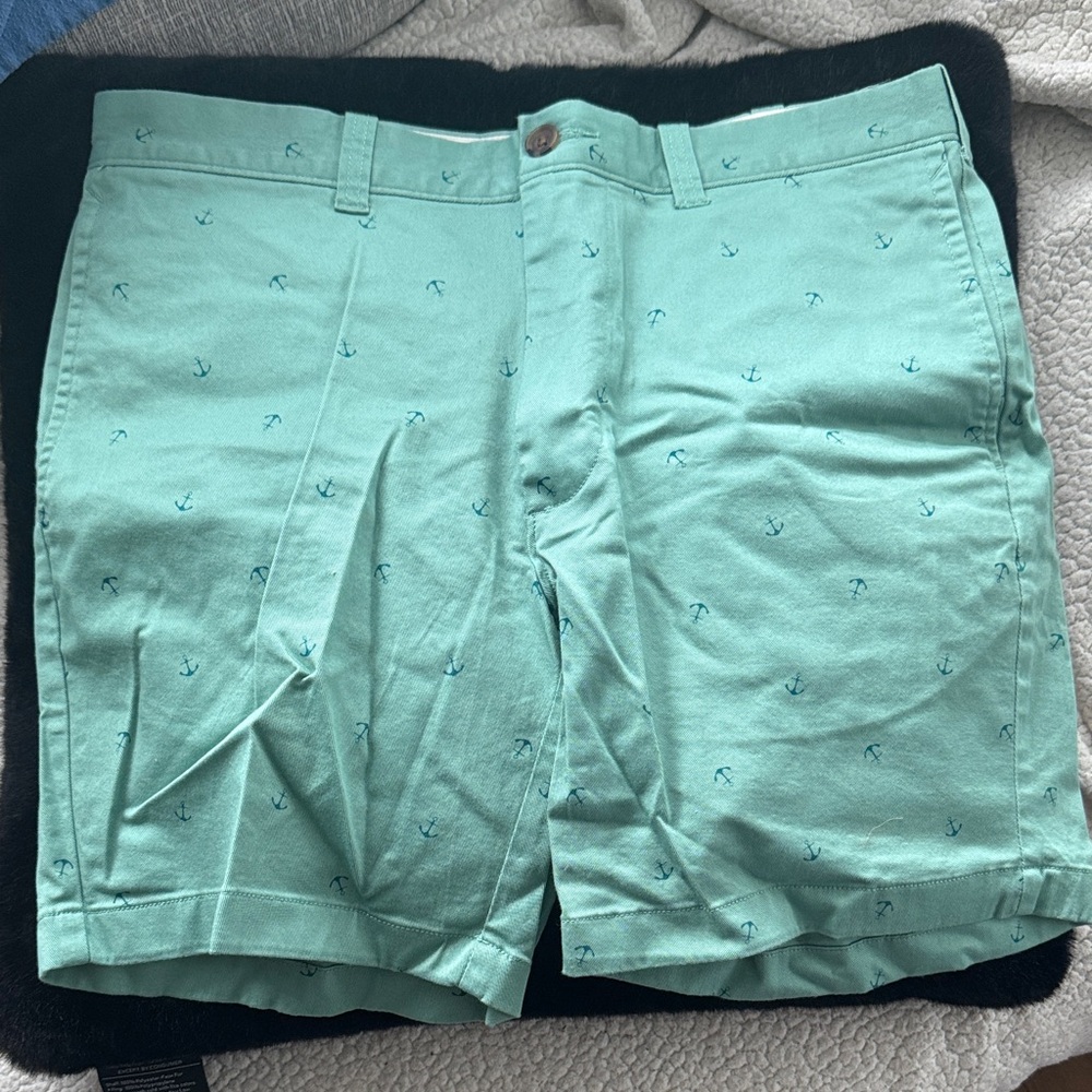 Mint Green Anchor Print Men's Shorts from J. Crew